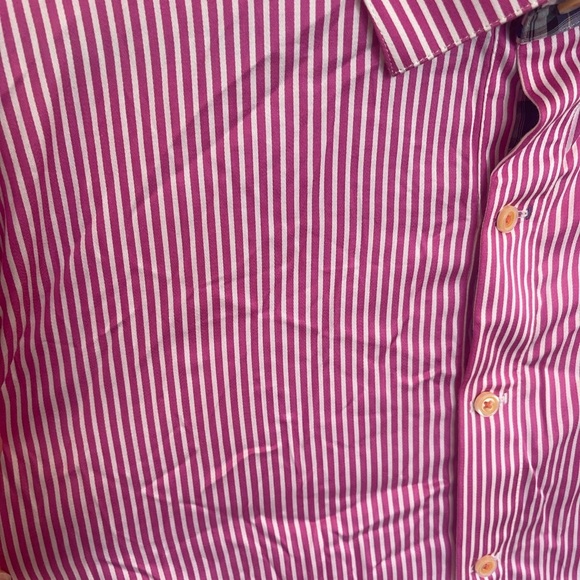 Robert Graham Pink Stripe Long Sleeve Button Down Shirt - Size 2XL - Picture 4 of 8